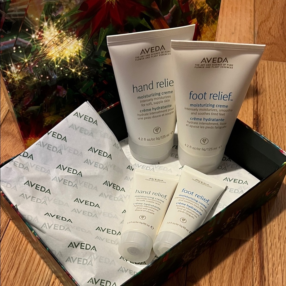 NEW Aveda set of 2 hand relief & 2 foot relief moisturizing creme